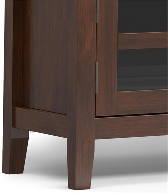 SIMPLIHOME Artisan Solid Wood 72 inch Wide Transitional TV Media Stand in Russet Brown for TVs up to 80 inches for The Living Room and Entertainment Center
