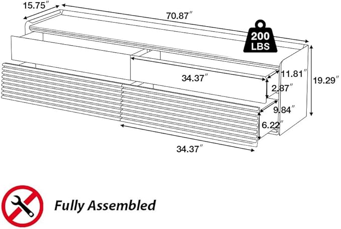 POVISON Fully-Assembled Mid Century TV Stand with Adjustable LED Lights, Wood Media Console with 4 Drawers for 65-inch TVs, Modern Entertainment Center with Storage for Living Room
