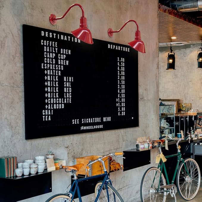 Steel Lighting Co. Venice Store Sign Light | for Outdoor Restaurant Accent Wall | 9 inch Dome | 11 inch Straight Arm | Farmhouse Warehouse Style Made in America | Green Exterior/White Interior