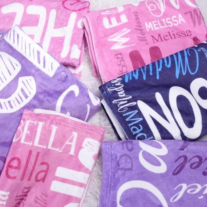 Ships Next Day, Personalized Blanket for Teen Boys Girls, Custom Blanket with Name Customized Flannel Throw Christmas Birthday Blanket Gifts for Kids or Adult