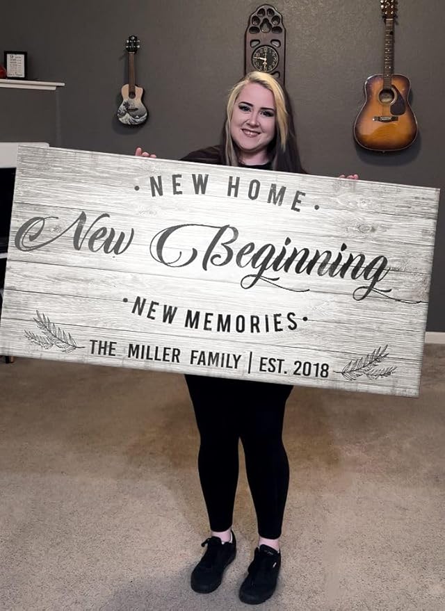 TAILORED CANVASES: Housewarming Delights - New Home Gifts for Home, Home Sweet Home Sign, home decor - Housewarming Gifts for New House - Crafted with Care in USA