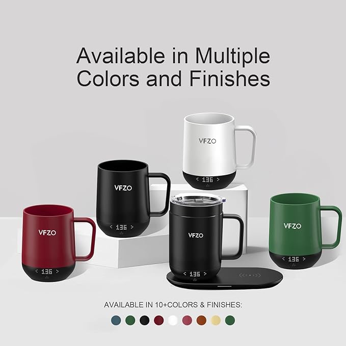 16Oz Temperature Control Smart Mug, Self Heating Coffee Mug LED Display, 180 Min Battery Life - Hot up to 149℉ Fast Wireless Charger Base Improved Design coffee serving sets mug(16oz, Dusty Rose)