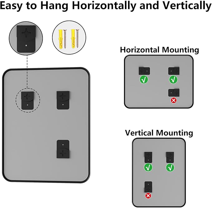 Bathroom Mirror, 28X32 Inch Black Metal Framed Mirror for Bathroom, Tempered Glass, Anti-Rust, Rounded Rectangle Mirror for Restroom, Bedroom, Black