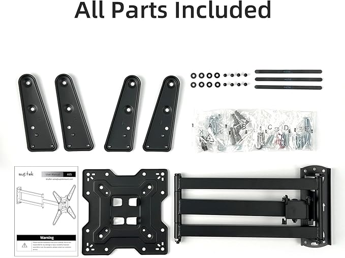 Suptek Long Arm Corner TV Wall Mount for Most 23"-60" TVs, Full Motion TV Bracket 30 inch Extension Articulating Wall Mount Bracket Max VESA 400x400mm, Smoothly Extendable, Holds up to 99 lbs A1S