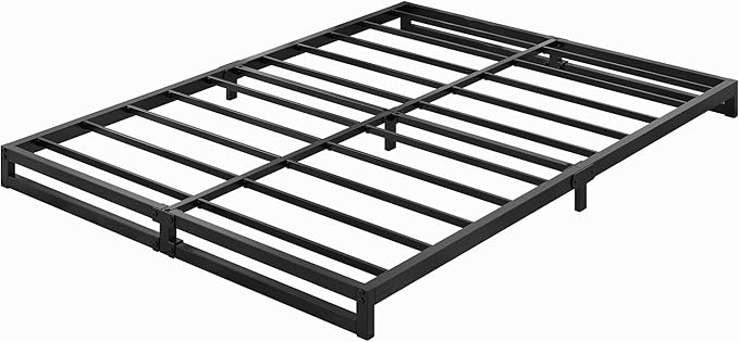 6 Inch Full Size Bed Frame No Box Spring Needed, Heavy Duty Metal Platform Beds with Sturdy Steal Slats for Mattress Foundation, Easy Assembly, Noise Free, Black