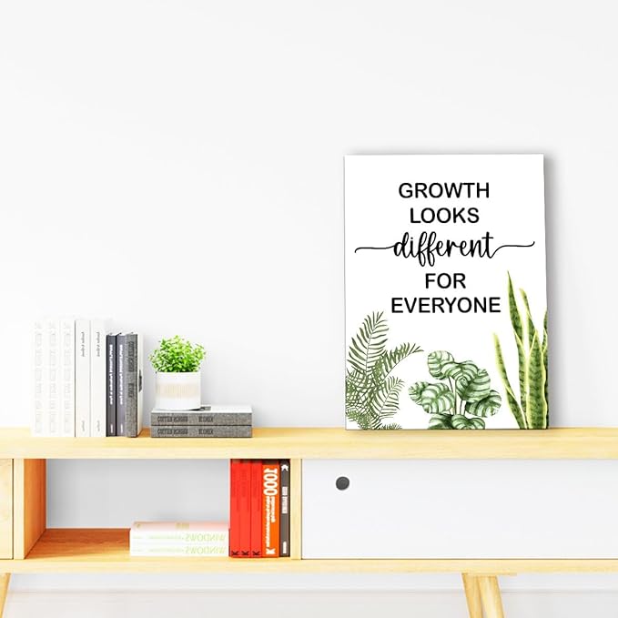 Gwisml Growth Looks Different For Everyone Wall Decor,Inspirational Quotes Canvas Frame Paintings For Classrrom Office Workplace Wall Art Decor