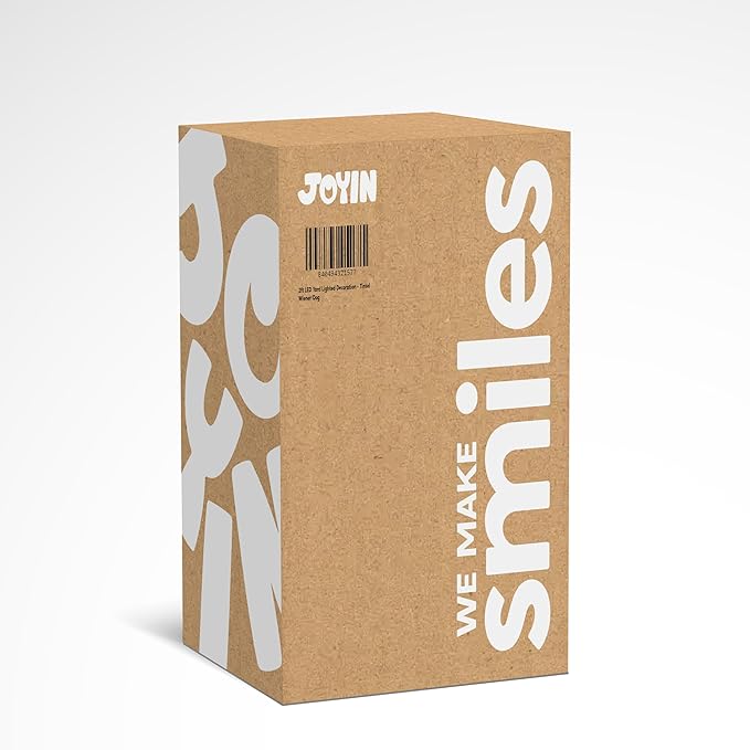 JOYIN Lighted Wiener Dog Christmas Decorations Outdoor, 40 LEDs Warm White Tinsel Dachshund Lights for Christmas Yard Decor, Light Up Xmas Lawn Ornaments with Metal Stakes for Outside Porch Garden