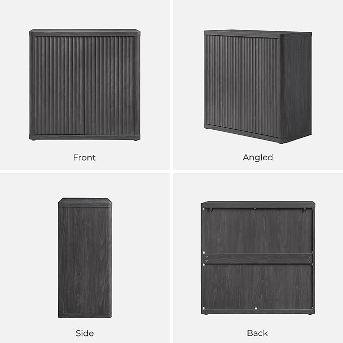 SICOTAS Buffet Cabinet with Storage 34.6" Sideboard Accent Modern Credenza with Doors & Shelves Fluted Tall Media Console Mid Century Coffee Bar Table for Living Room Kitchen Dining Room Hallway