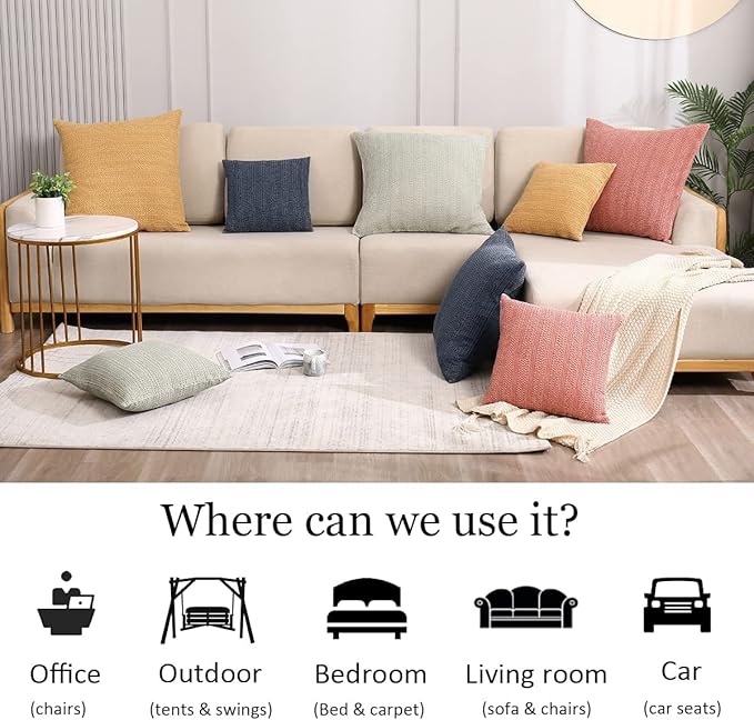 1 Piece 26x26 Pillow Cover Stone Washed Decorative Euro Sham Cotton Large Throw Pillow Cover Square Pillowcase for Couch Bed Living Room, Grey