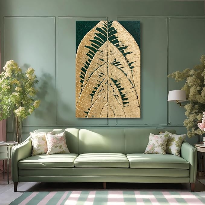 SOUGUAN Abstract Paintings Wall Decor Black and Gold Wall Pictures Modern Wall Art 24"x36" Artwork for Office Artwork for Dining Room Area