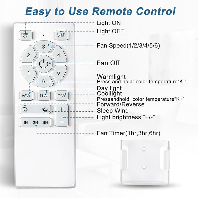 42 Inch Ceiling Fans with Lights and Remote, LED Low Profile Flush Mount Ceiling Fan with Quiet DC Motor, Dimmable 6 Speeds Modern Ceiling Fan for Bedroom, Living Room (Black1, 42 Inch)