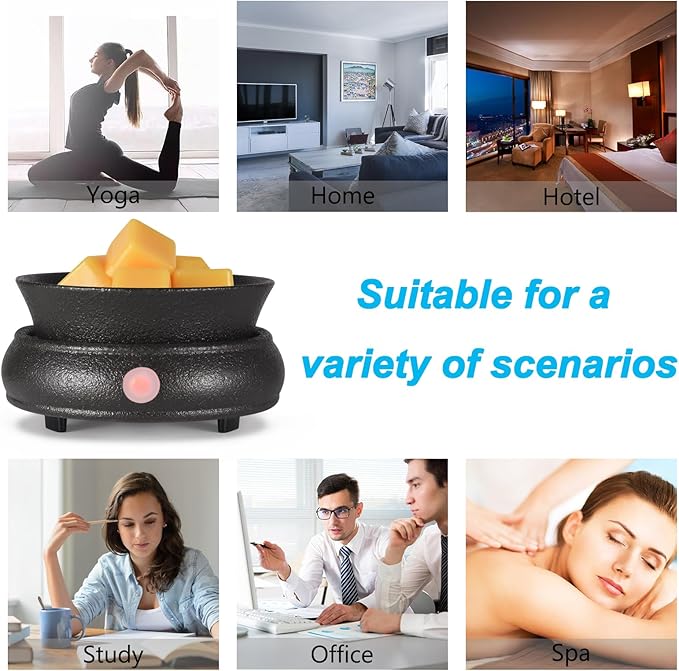 Ceramic Wax Warmer, Electric Wax Melt Warmer,3 in1 Home Fragrance Wax Burner, Scented Candle Wax melters as Gift for Women,mom and Grandma(Black)…