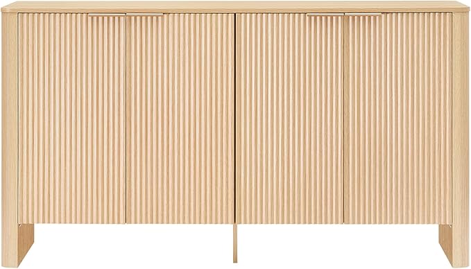 CHITA 61" Sideboard Buffet Cabinet with Storage, Living Room Accent Cabinet with Doors and Adjustable Shelves, for Bar, Kitchen, Oak