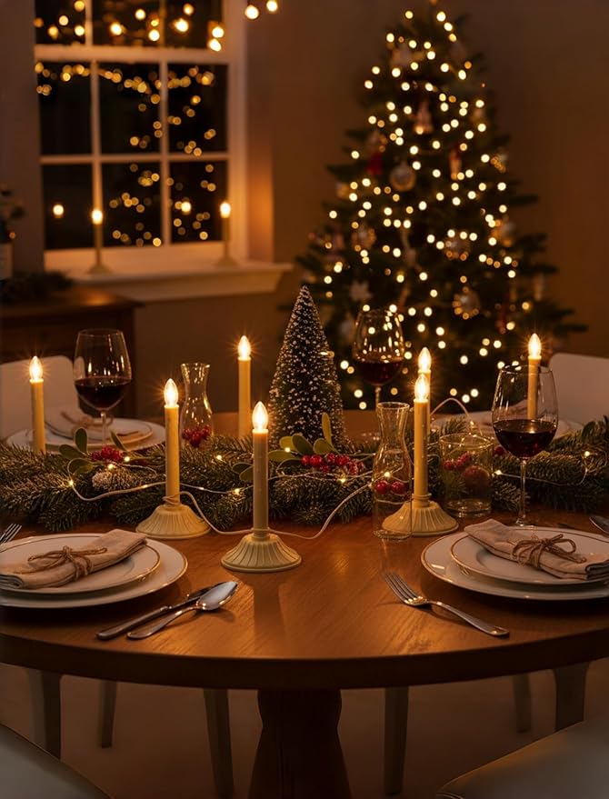 1 Light Christmas Window Candles, Electric Window Candles with 4 C7 Light Bulbs, Plug in Electric Candle for Christmas Party Home Decorating Restaurant Table Décor, Ivory -2 Pack