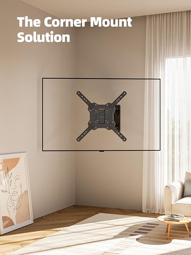 USX STAR UL Listed Full Motion TV Wall Mount for 26-60 Inch TV Mounts Up to 77 lbs, Max VESA 400x400mm, Wall Mount TV Bracket with Swivel, Tilting, Leveling Adjust & Extendable Arm
