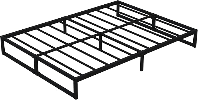 9 Inch King Bed Frame Sturdy Mattress Foundation, Heavy Duty Metal Platform with Steel Slats Support No Box Spring Needed, Noise Free, Easy Assembly, Black