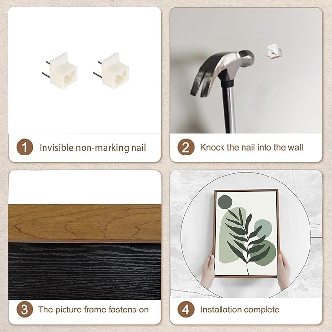 Bwodke Boho Wall Art, Framed Abstract Wall Art, Botanical Canvas Wall Decor, Mid Century Line Leaf Geometric Pictures Set of 3, Minimalist Paintings, for Bedroom Living Room Bathroom 12"x16"