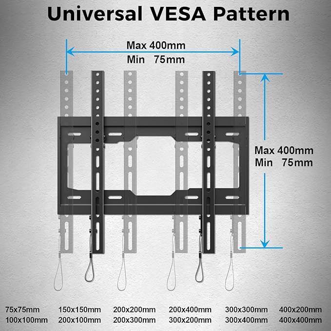 UL Listed Tilting Low Profile TV Wall Mount - Holds Most 26-60 Inch TVs Up to 99 lbs, Quick Release Lock, Max VESA 400x400mm, Fits 8''-16'' Studs - by USX STAR