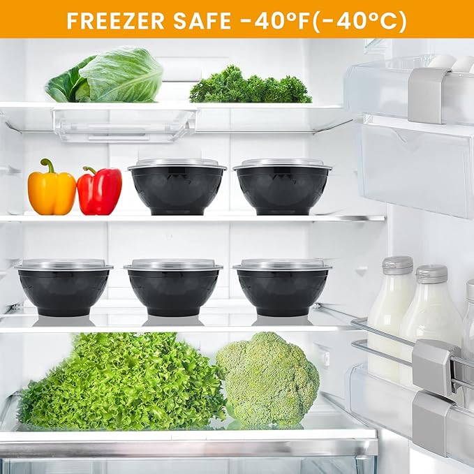 36oz Extra-Thick Meal Prep Bowls with Lids, Plastic Containers with Clear Covers for Noodles, Poke Bowl, Salad, Soup - Freezer, Microwave & Dishwasher-Safe (30Pack)