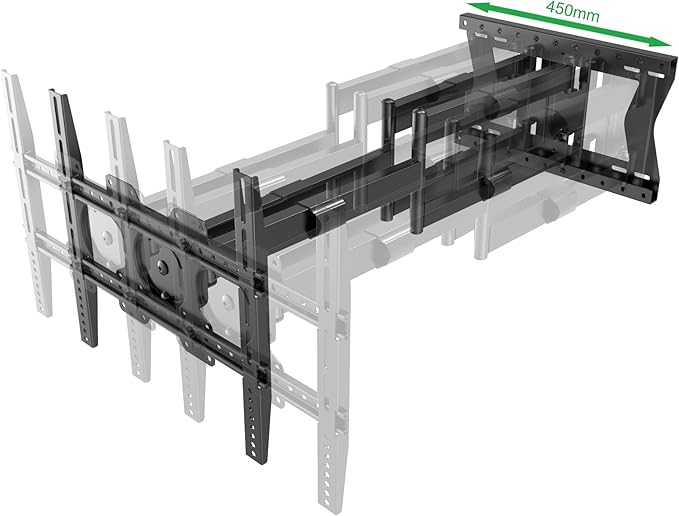 Physix 4100 Long Arm TV Wall Mount for 32-85 inch Screens Extra Long Extension Up to 40 Inch Heavy-Duty TV Mount Holds up to 120 lbs Full-Motion, Swivels Up to 180° Max. VESA 600x400