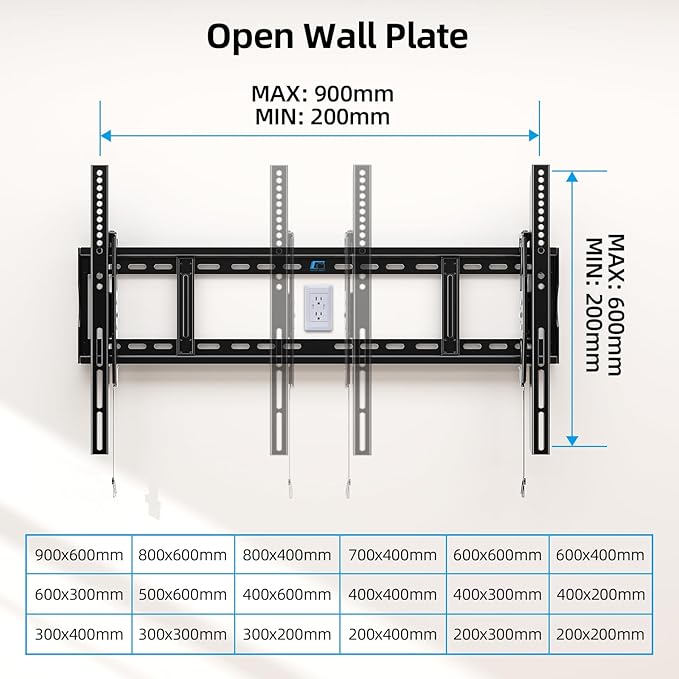 HOME VISION Heavy Duty TV Wall Mount for Large TVs 60-120 Inch, Tilting TV Wall Mount, Max VESA 900x600, Holds up to 220lb, Fits 16/18/24/32 Inch Studs