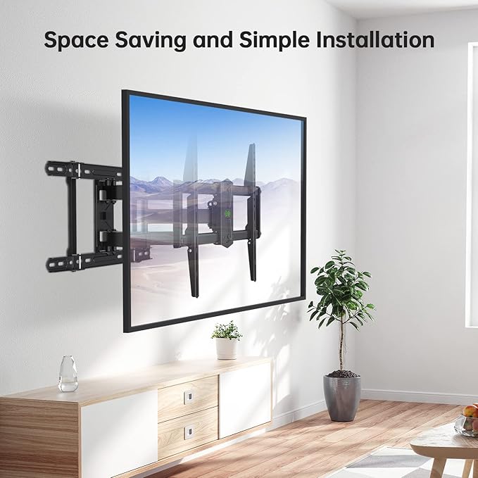 USX Mount Full Motion TV Wall Mount 42"-84" TVS, Fits 16" 18" or 24" Studs, Heavy Duty TV Mounts Bracket with Dual Articulating Arms Tilt Swivel Extension Max VESA 600x400mm, Weight Capacity 110lbs