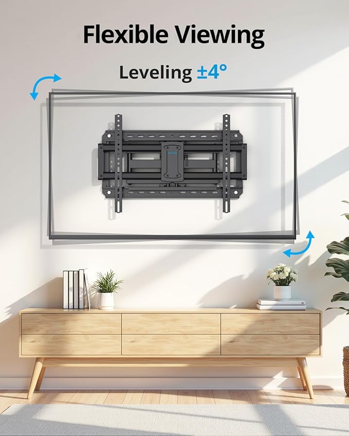 USX STAR 37-90 inch Heavy Duty Full Motion TV Wall Mount, Fits 24" Wood Studs, Wall Mount tv Bracket with Smooth Swivel, Tilt, Extension, Hold up to 150lbs, Max VESA 600x400 mm, Fit Most 75 85 90 TVS