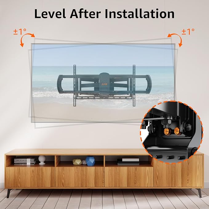 ELIVED Heavy Duty TV Wall Mount for Most 42"-90" TV Up to 200 LBS, Max VESA 800x400mm, Pre-Assembled Wall Mount Bracket, Full Motion Swivel tv Mount Fits 24"/18"/16" Wood Studs, YD3028
