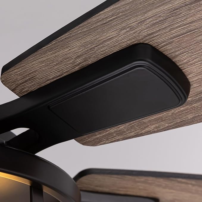 46 Inch Ceiling Fans with Lights and Remote Control, Flush Mount Black Ceiling Fan with Light, Industrial Retro Style, Indoor for Bedroom Living Room 8837X