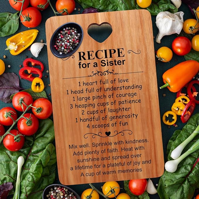 Birthday Gifts for Sister Wooden Charcuterie Boards Unique Christmas Decor Kitchen Gifts for Sister Mothers Day Wedding Gift for Soul Sisters Cutting Board BFF Gifts Xmas Presents