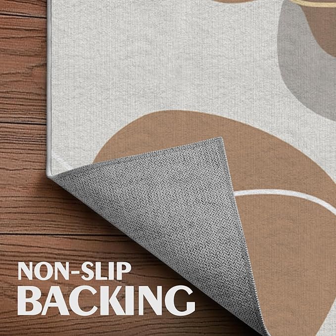 Area Rug 6x9 Entryway Boho Minimalist Brown Modern Abstract Geometric Rugs Machine Washable Soft Rug Carpet Non Slip Area Rug for Entrance Living Room Bedroom Dining Room Office Indoor