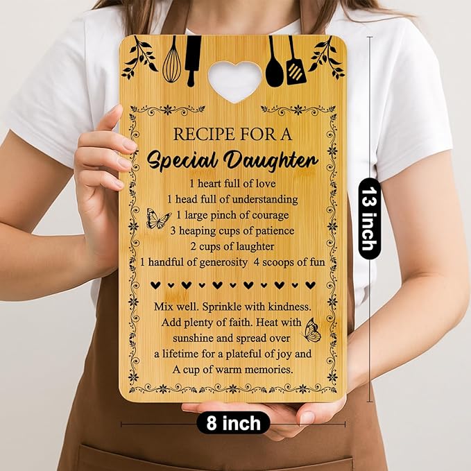 Daughter Gift Bamboo Decorative Cutting Board Decor Kitchen Gifts for Christmas Cheese Boards Unique Birthday Gift Wood Serving Board Xmas Presents