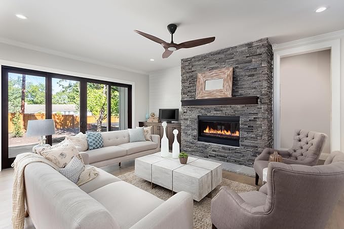 Big Ass Fans – Haiku L, Smart Ceiling Fan – Energy Efficient Cooling for Home, Bedroom, Office, Living Space, and More – 16 Lighting Settings with 7 Speed Settings – 52” - Cocoa/Black