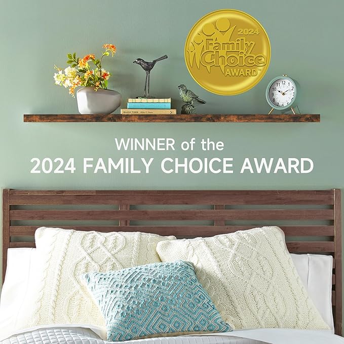 BAYKA Floating Shelves, 36 inch Wall Mounted Rustic Wood Shelves for Bathroom, Bedroom, Living Room, Kitchen, Office, Hanging Shelf for Books/Storage/Decor(Rustic Brown,Set of 2)