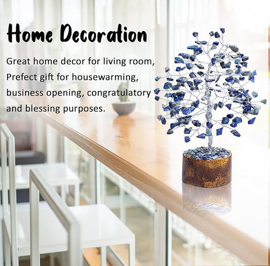 "Lapis Lazuli Healing Crystal Tree Bonsai, Desk Decor for Women Red Room & Office Decor Spiritual Gift Meditation Crystals for Home room decor cute house warming gifts for women Mom Birthday 7-8"""