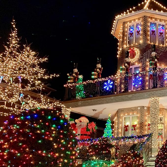 TW SHINE Warm White Christmas Lights, 3 Pack Total 60FT 300 Count Incandescent Mini Tree String Lights, Waterproof Christmas Decorations for Outdoor Indoor Xmas Patio Home Party Garden Yard Decor