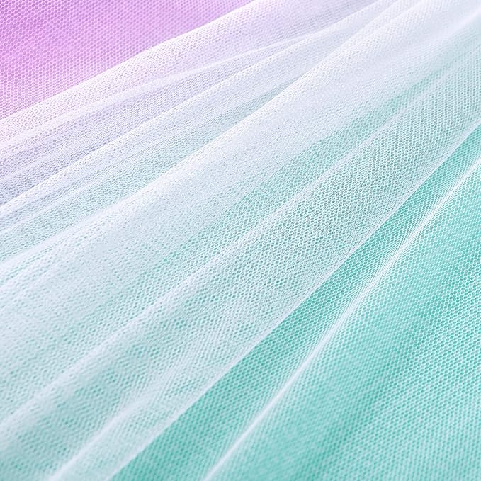 XiDi Curtains for Bedroom Decor, Rainbows Pink Purple Green 42/45/1