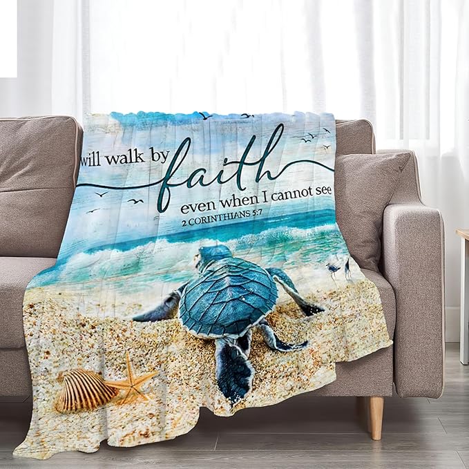 Tijuboni Sea Turtle Ocean Throw Blanket Beach Nautical Gifts for Women Men Girls Boys Kids Adults Soft Flannel Fleece Blanket for Couch Sofa Bed Home Decor 40"x50"