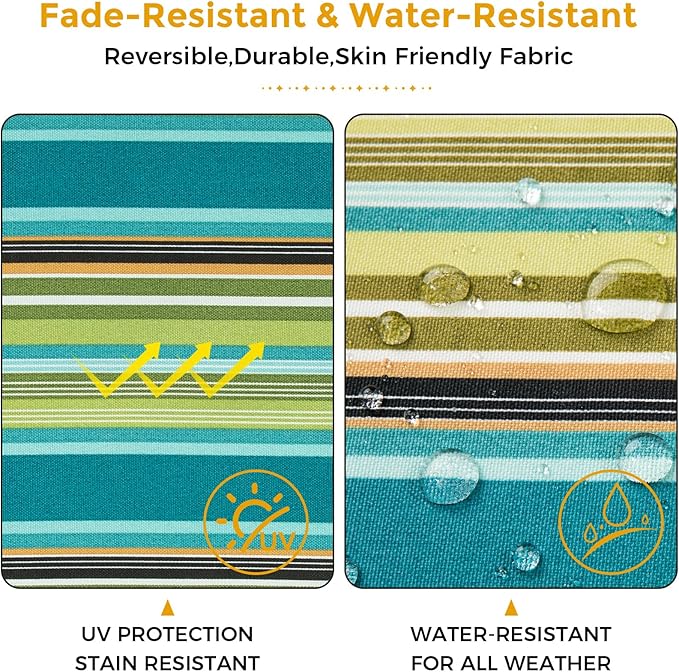 Waterproof Outdoor Lumbar Pillow Covers Set of 2,Home Decor for Garden Patio Furniture,Couch,Sofa 12"x20" Inch Decorative Pillows Cover Only,NO Insert(Green Stripe)