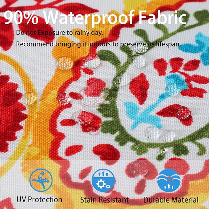 Waterproof Outdoor Lumbar Pillow Covers Set of 2,Home Decor for Garden Patio Furniture,Couch,Sofa 12"x20" Inch Decorative Pillows Cover Only,NO Insert(Phoenix)