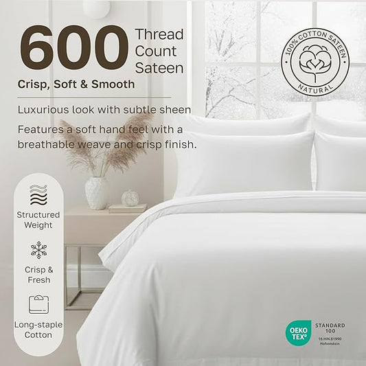 California Design Den Luxury King Size Sheet Set - 100% Cotton, 600 Thread Count Deep Pocket King Sheets, Hotel-Quality Bedding with Sateen Weave (Sage Green - Cool Tone)
