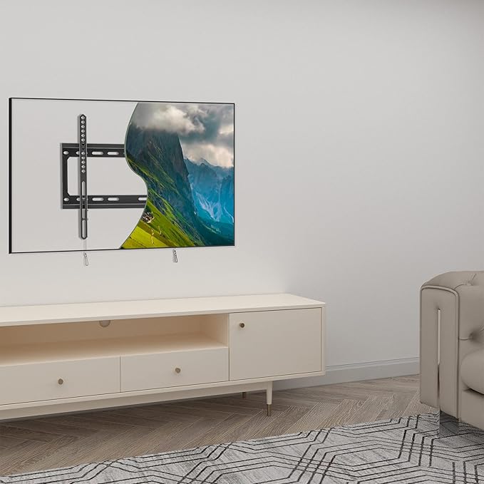 Fixed TV Wall Mount for Most 26-60 Inch Screen, Low Profile TV Mount with Quick Release Lock, Ultra Slim Wall Mount Bracket, Max VESA 400x400mm, Holds up to 99 lbs, up to 16”Wood Studs by USX STAR