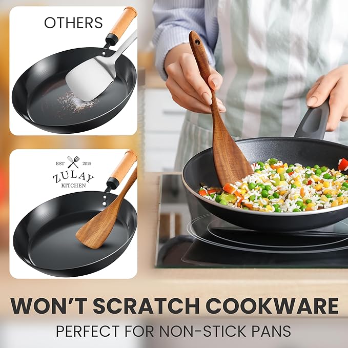 Zulay Kitchen Teak Wood Small Honey Spoons Set โ 8 Piece Mini Wooden Honey Dippers, Handcrafted Natural Teak Wood, Durable, Smooth Finish & Food-Safe Design