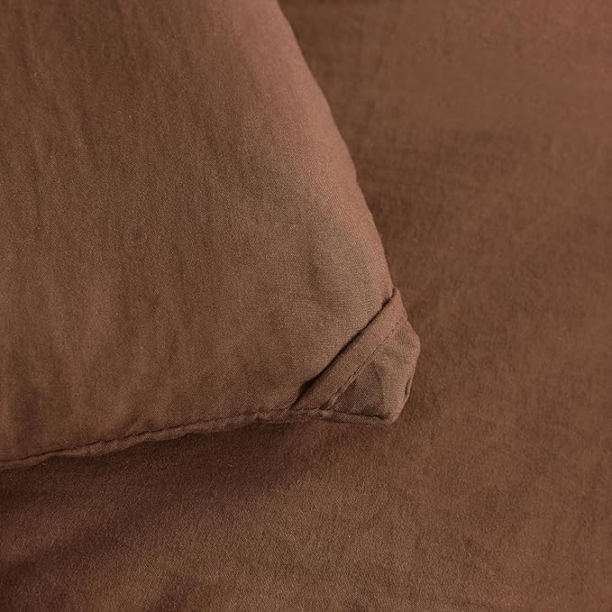 NTBAY Twin Comforter Set with Sheets, 5 Pieces Soft and Breathable Twin Bedding Set, Twin Bed in a Bag, Down Alternative Comforter Set Solid Color All Season, Kids Bedding Set, Brown