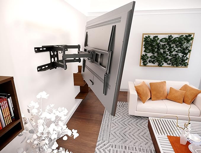 ProMounts Articulating/Full Motion Universal Swivel Heavy Duty TV Wall Mount, Adjustable Long Arm Bracket for 37-85 Inch LED, LCD Plasma Flat and Curved TV Screens holds up to 88 lbs, Max VESA 600x400