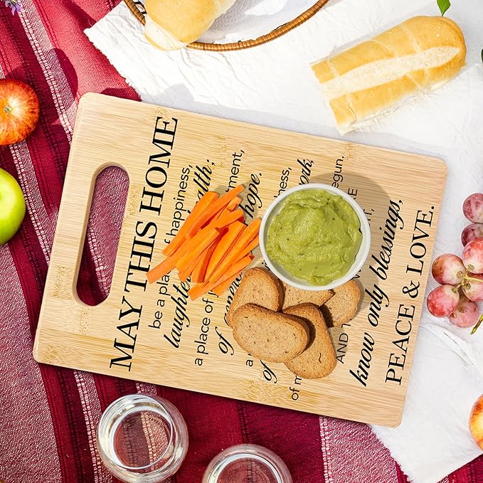 Housewarming Gifts Cutting Board, House Warming Gifts New Home House Apartment, New Homeowner Gifts, Home Blessing Bamboo Cutting Boards for Kitchen, Decorative Cutting Boards for Kitchen