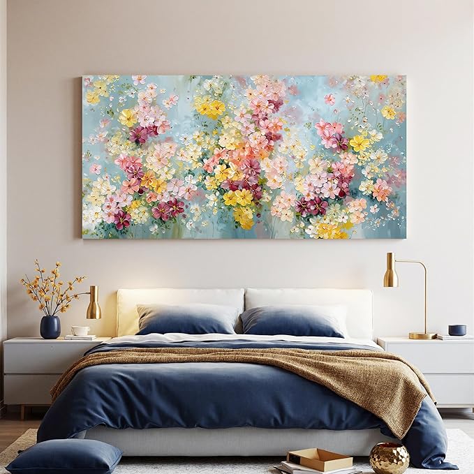 Dimpaga Canvas Wall Art Decor Colorful Abstract Flower Wall Canvas Art Decor For Living Room Abstract Aesthetics Artwork Pictures Prints Artwork For Home Bedroom Office Room Wall Decor 20×40 Inch