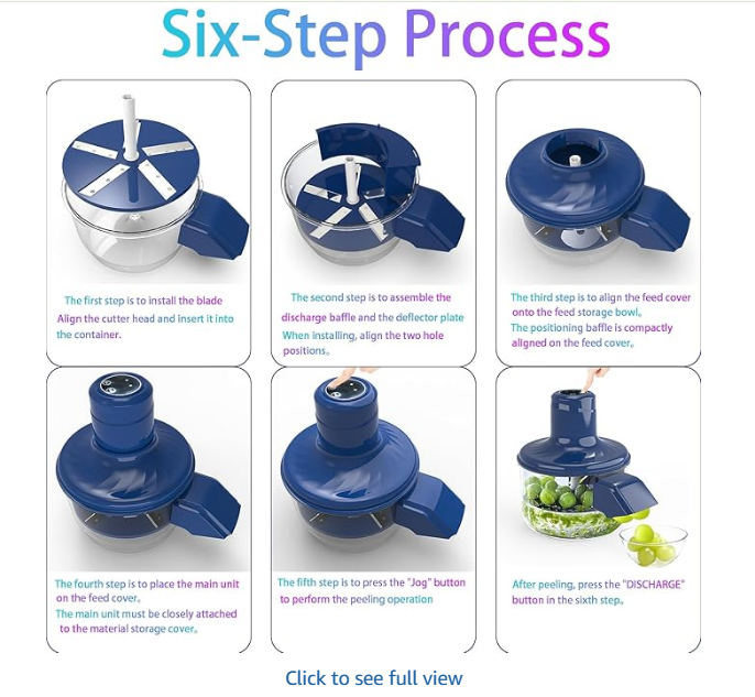 Compact automatic peeler tool for kitchen use with easy operation