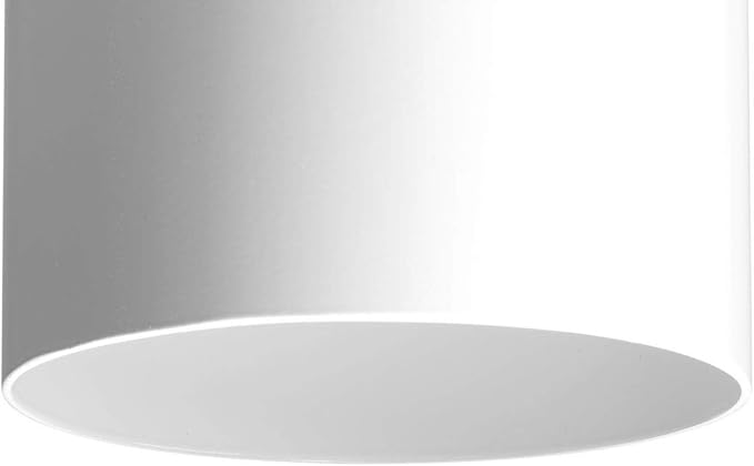 Progress Lighting 6-Inch Cylinder Outdoor Ceiling Light, 1-Light Modern Flush Mount Ceiling Light Fixture, Interior and Exterior Lighting for Home or Porch, Aluminum Construction, White (P5741-30)