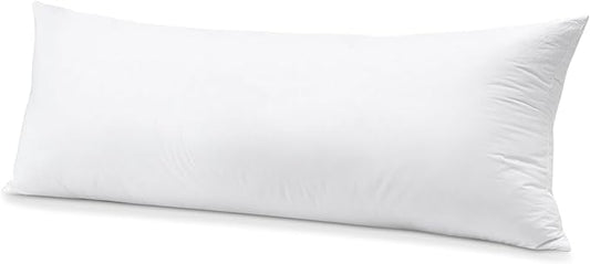 SAVORI Down Feather Lumbar Throw Pillow Inserts 14x36 Euro Pillow Inserts, Soft Fluffy Throw Pillows with Cotton Cover, Decorative Throw Pillows for Couch Sofa Bed-White